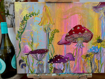 Gold and Pink Mushroom (20"x16")
