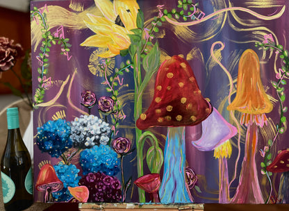 Mushroom Music Garden (30"x24")