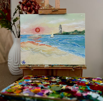 A Pastel Beach Sunset (11"x14")