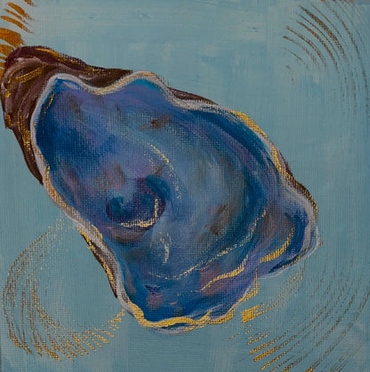 Mini Oyster Painting with Easel Stand
