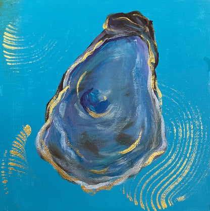 Mini Oyster Painting with Easel Stand
