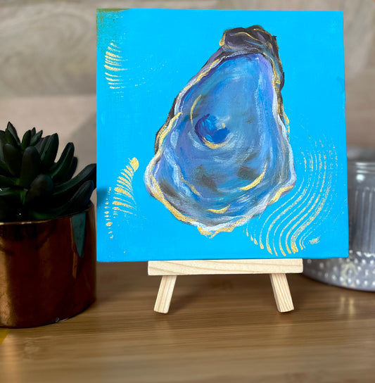 Mini Oyster Painting with Easel Stand