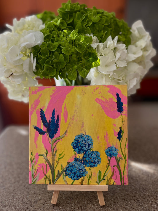 Mini Hydrangeas with Easel Stand
