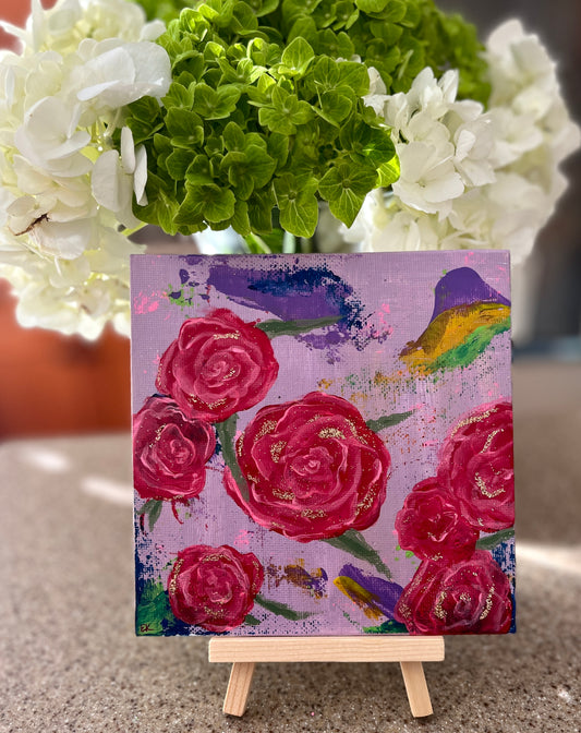 Mini Roses with Easel Stand