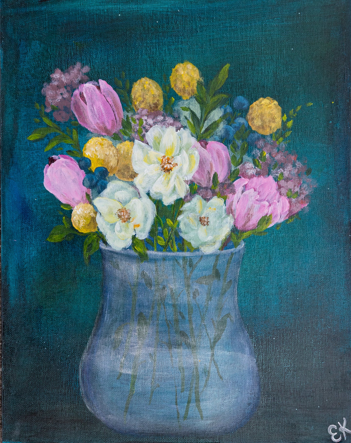 Still Life Flower Pot: Paper Print