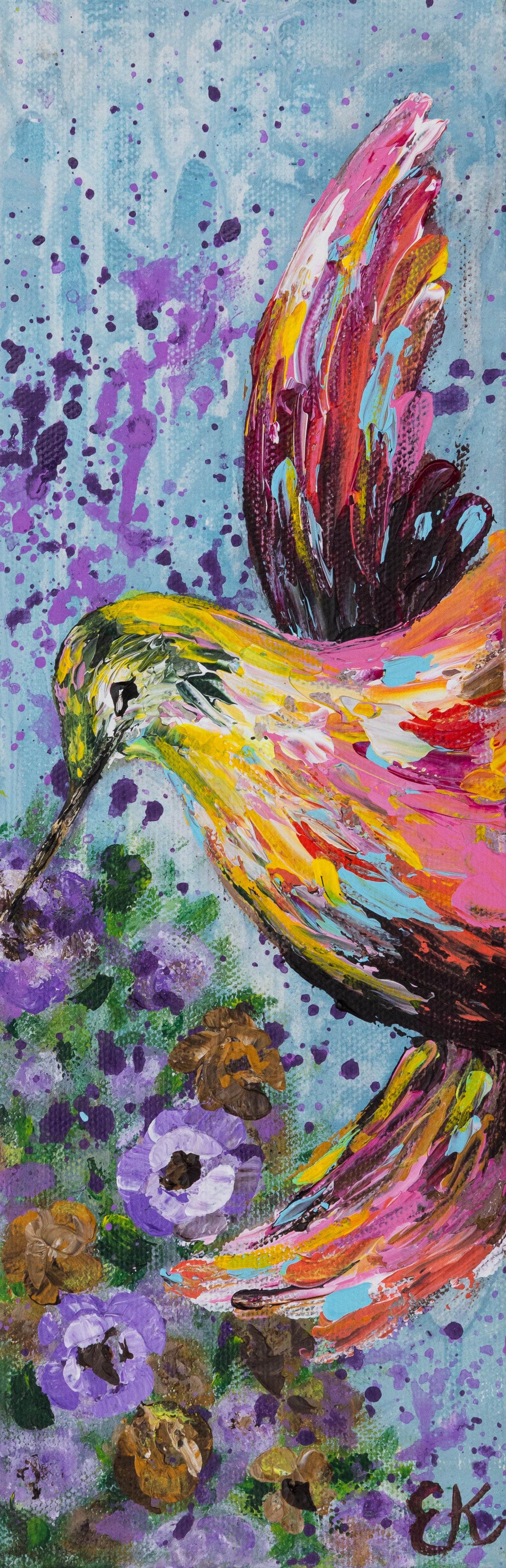 Textured Graceful Hummingbird: Paper Print