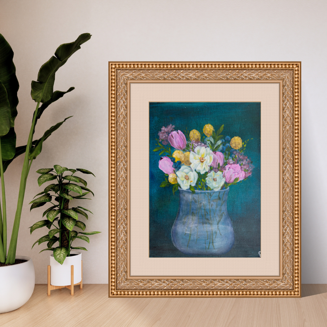 Still Life Flower Pot: Paper Print