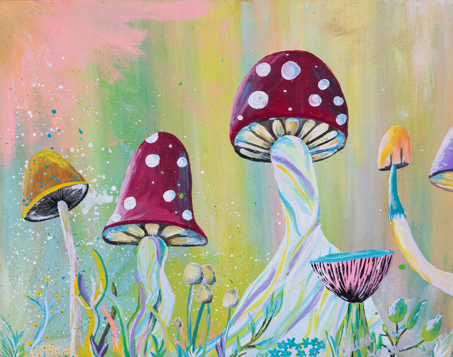 Peaceful Mushroom Garden: Paper Print