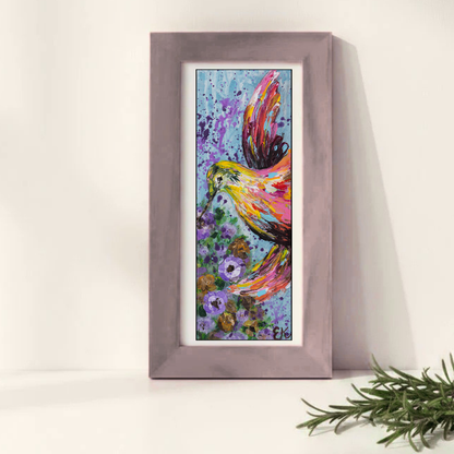 Textured Graceful Hummingbird: Paper Print